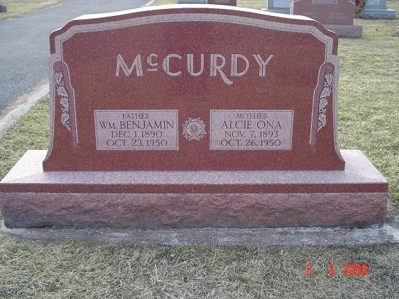 Grave-McCURDY William Benjamin & Alcie Ona