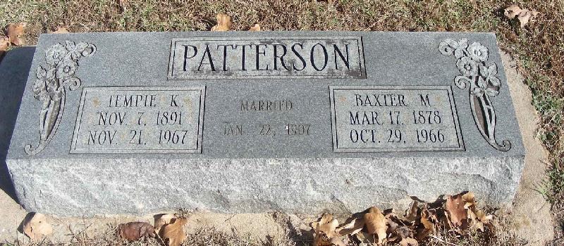 Grave-PATTERSON Tempie and Baxter