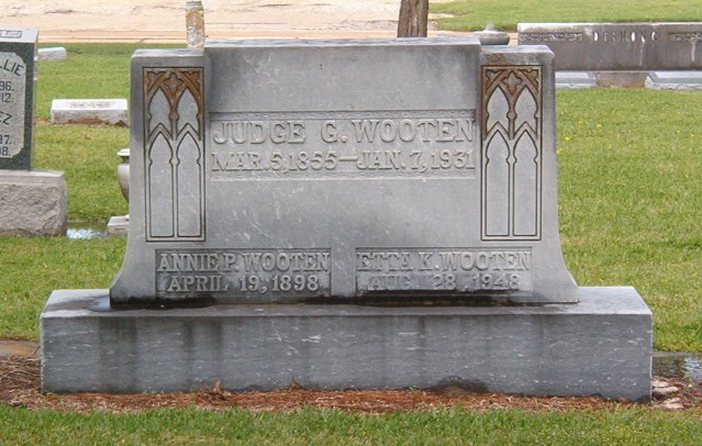 Grave-WOOTEN Judge, Annie and Etta