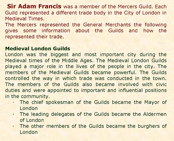 Bio-FRANCIS Sir Adam (Mercers Guild)