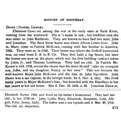 History-DAWES (Boothbay ME)