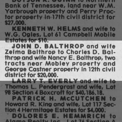 News-BALTHROP Nancy and Charles (Property)