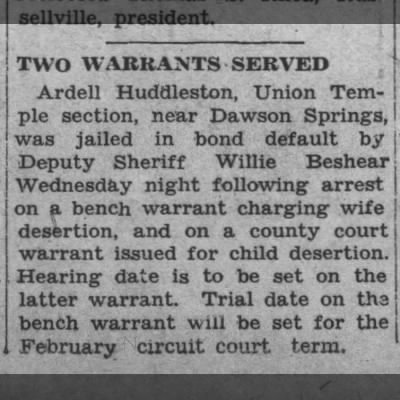 News-HUDDELSTON Ardell (Arrest)