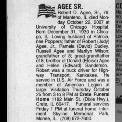Obituary-AGEE Robert