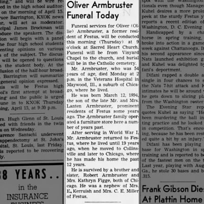 Obituary-ARMBRUSTER Oliver