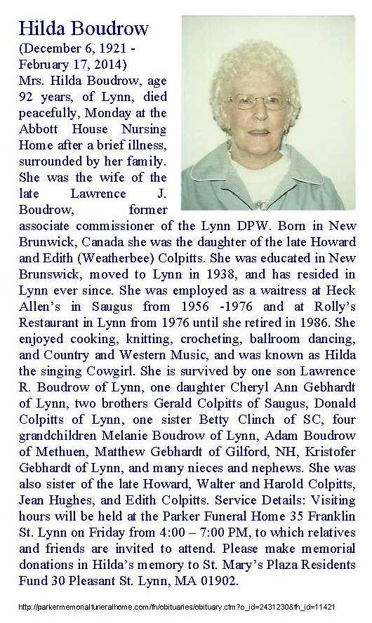 Obituary-BOUDROW Hilda Eleanor (Colpitts)