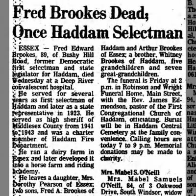 Obituary-BROOKES Fred Edward