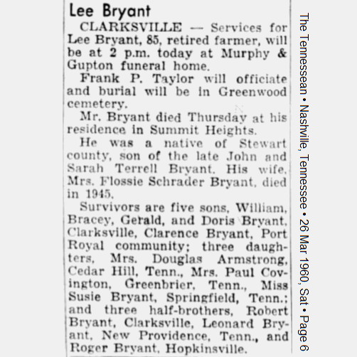 Obituary-BRYANT Lee