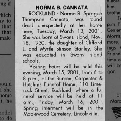 Obituary-CANNATA Norma