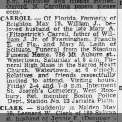 Obituary-CARROLL William