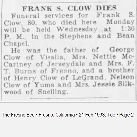 Obituary-CLOW Frank