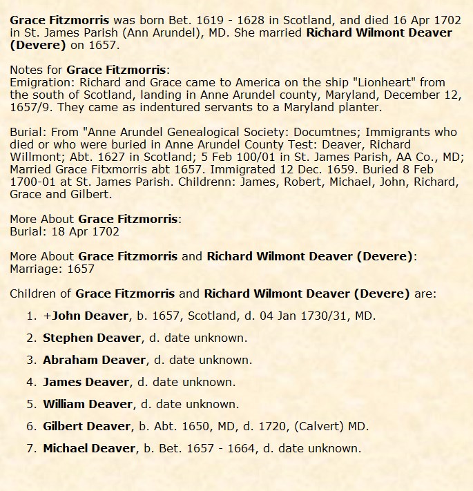 Obituary-DEAVER Richard Wilmont and Grace (Fitzmorris)