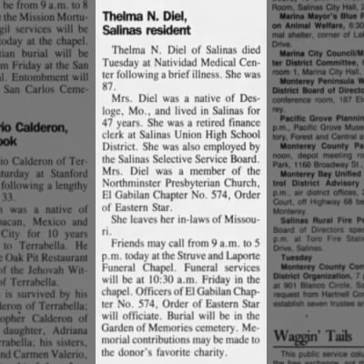 Obituary-DIEL Thelma