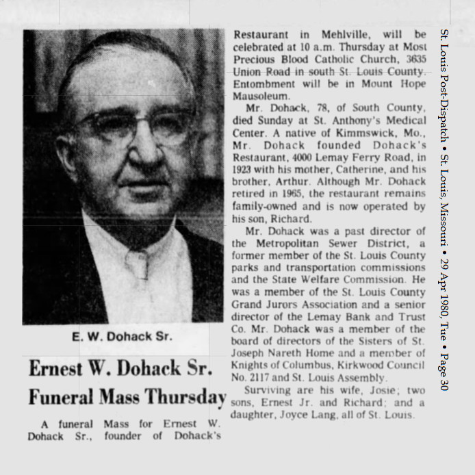 Obituary-DOHACK Ernest Sr