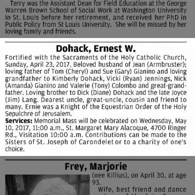 Obituary-DOHACK Ernest