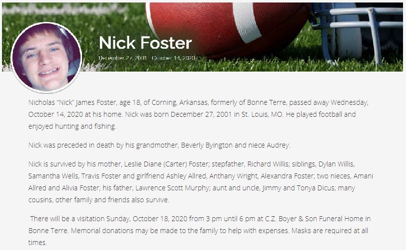 Obituary-FOSTER Nick