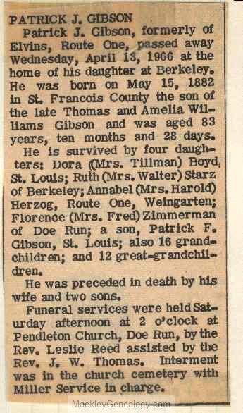 Obituary-GIBSON Patrick Julius