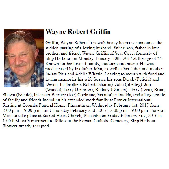 Obituary-GRIFFIN Wayne
