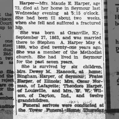 Obituary-HARPER Maude