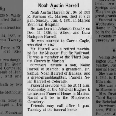 Obituary-HARRELL Noah