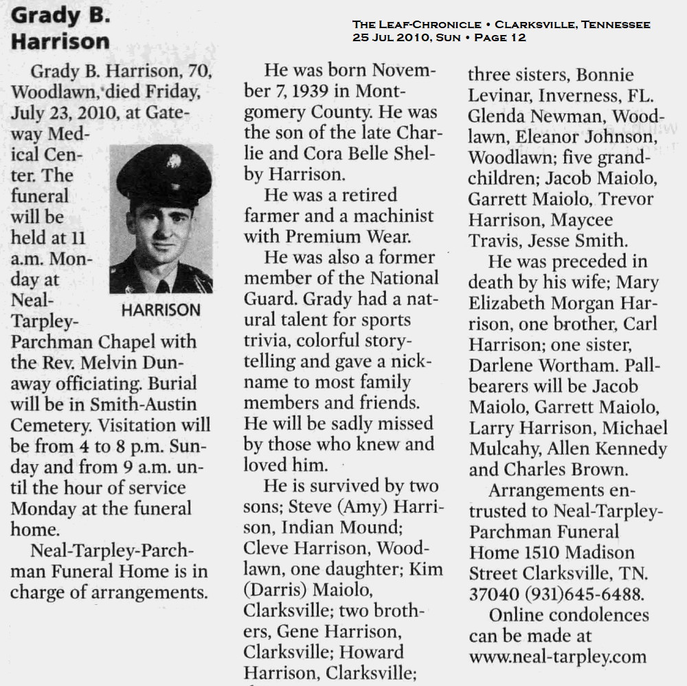 Obituary-HARRISON Grady