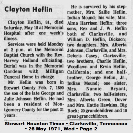 Obituary-HEFLIN Clayton