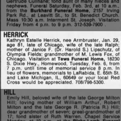 Obituary-HERRICK Kathryn