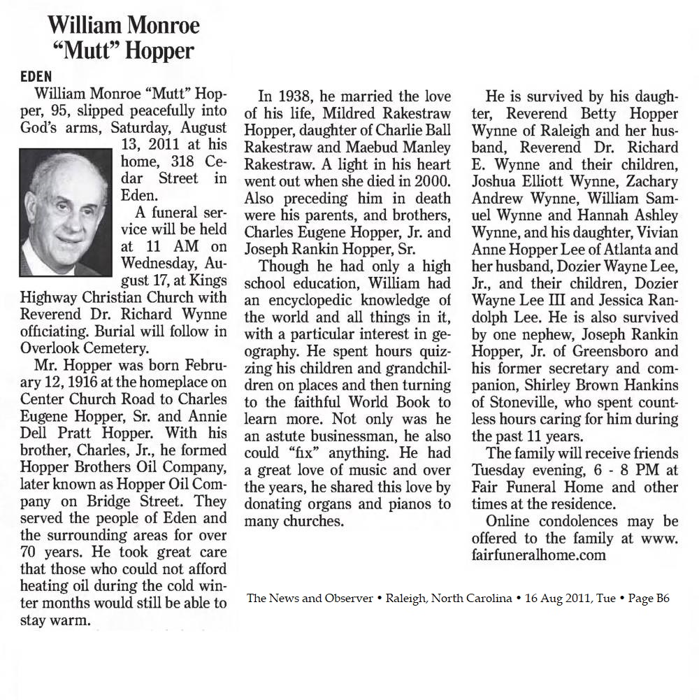 Obituary-HOPPER William