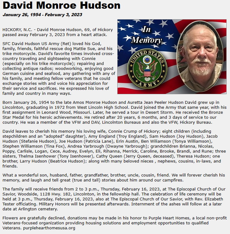 Obituary-HUDSON David