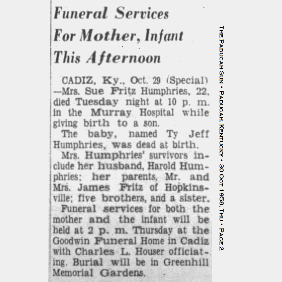 Obituary-HUMPHRIES Sue and Ty
