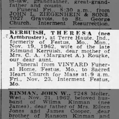 Obituary-KERRUISH Theresa