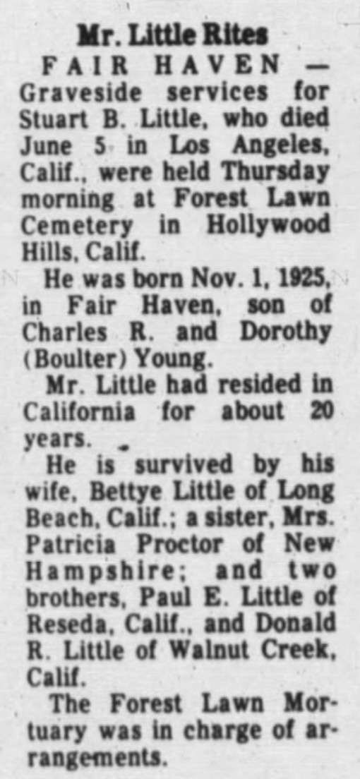 Obituary-LITTLE Stuart