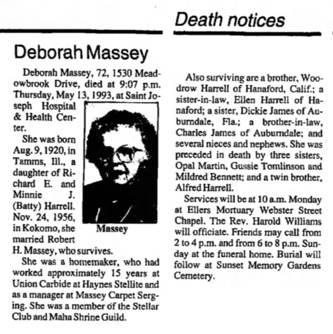 Obituary-MASSEY Deborah