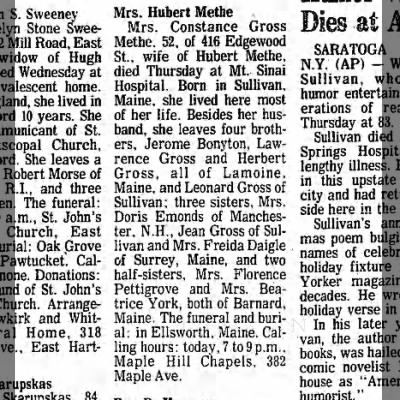 Obituary-METHE Constance Beverly (Gross)