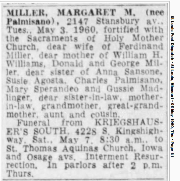 Obituary-MILLER Margaret