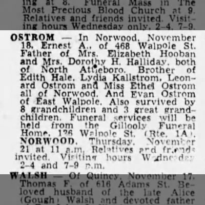 Obituary-OSTROM Ernest