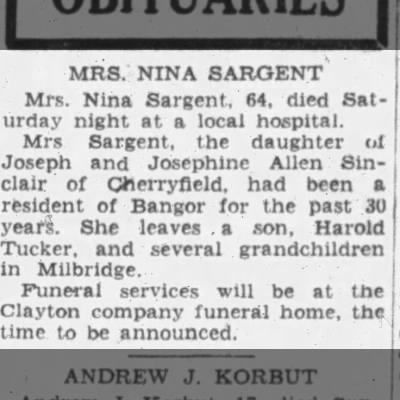 Obituary-SARGENT Nina