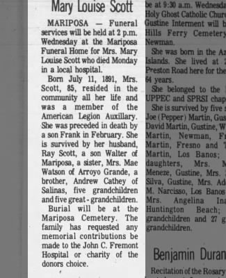Obituary-SCOTT Mary