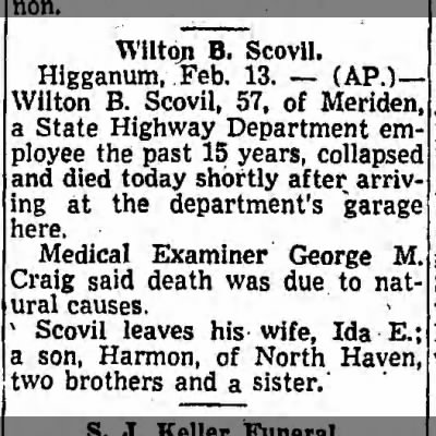 Obituary-SCOVIL Wilton Burr