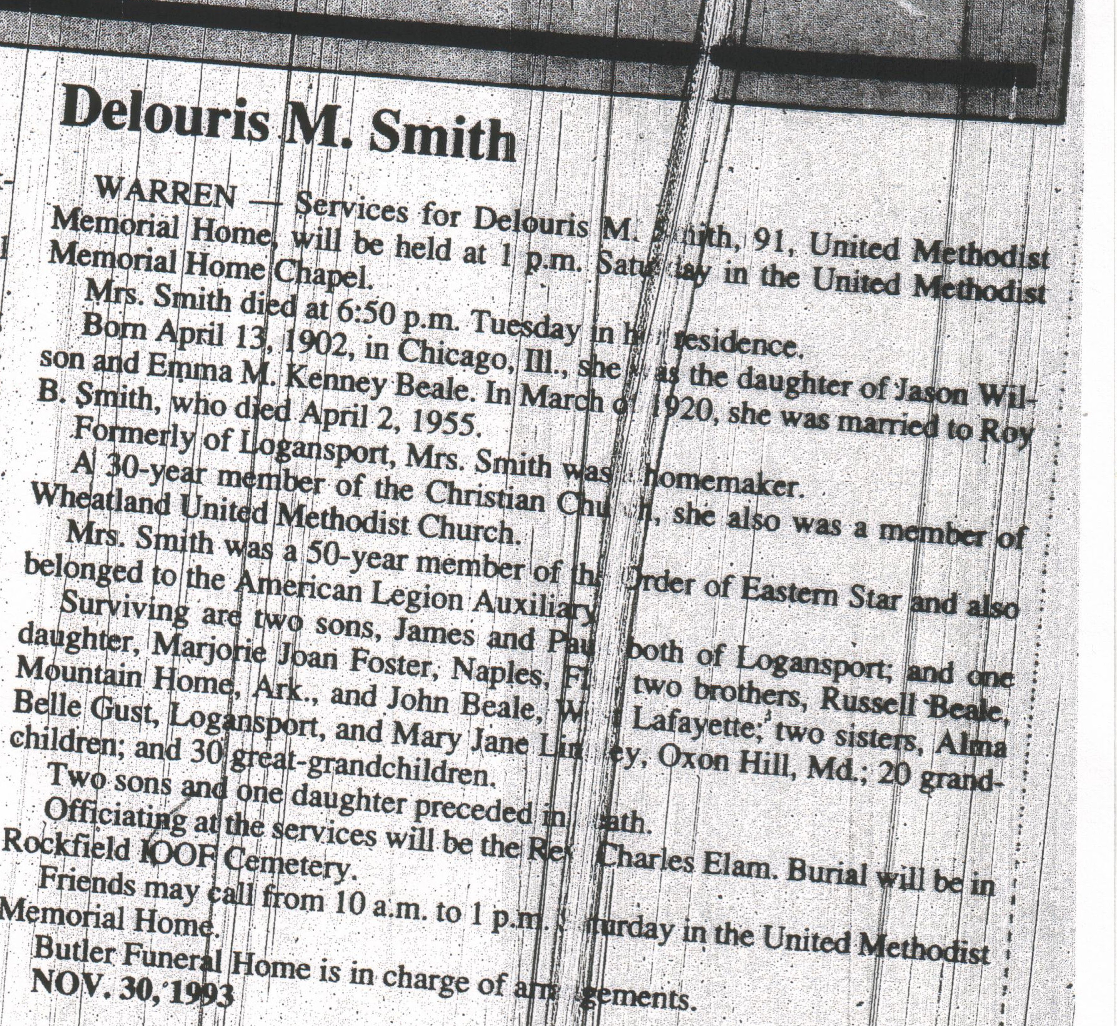 Obituary-SMITH Delouris Maureen (Beale)