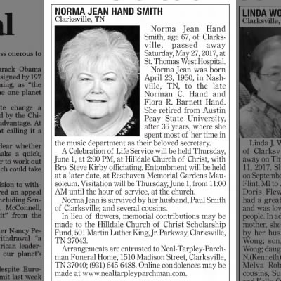 Obituary-SMITH Norma Jean (Hand)