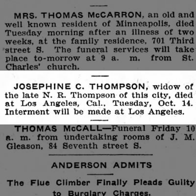 Obituary-THOMPSON Josephine