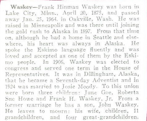 Obituary-WASKEY Frank