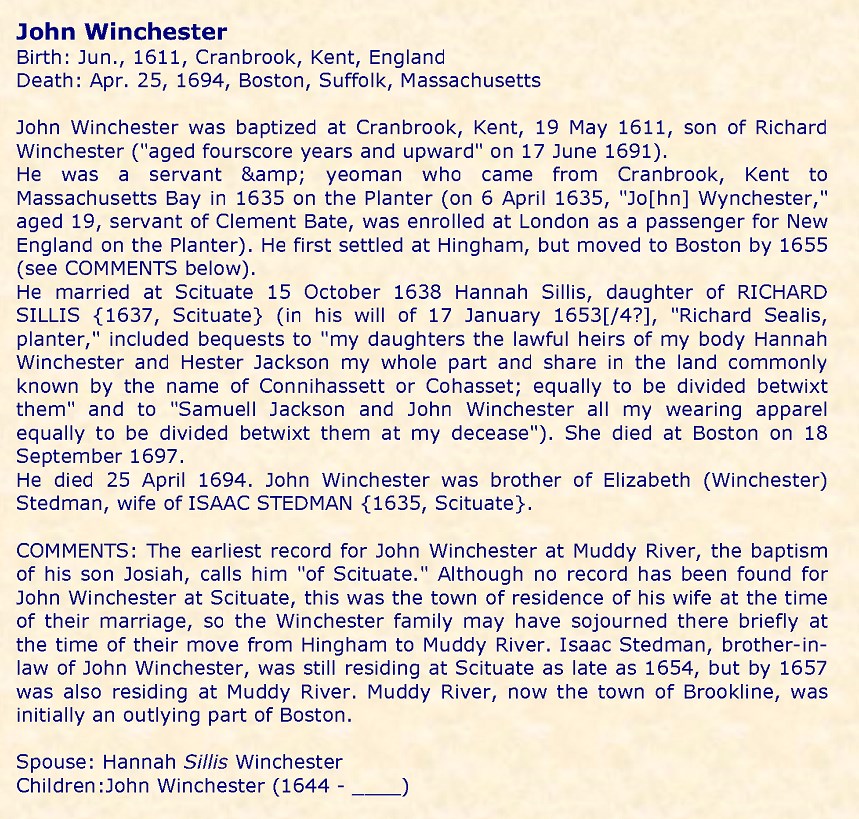Obituary-WINCHESTER John