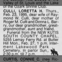 Obituary-CULLI Loretta Hellin (Twomey) "Retta"
