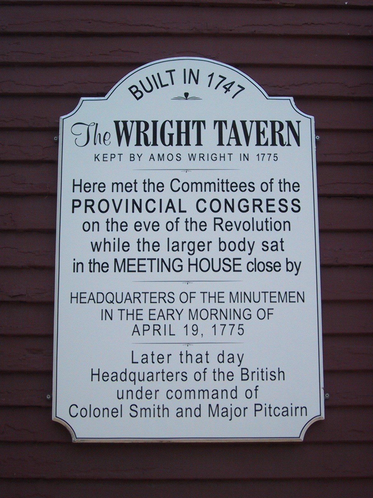 Historical Marker - Wright's Tavern