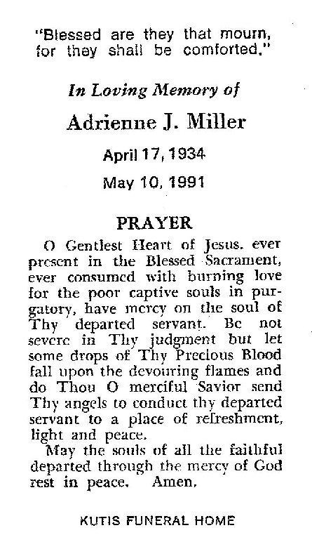 Funeral-MILLER Adrienne